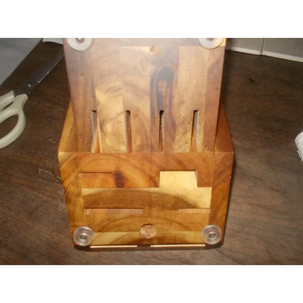 Cangshan Acacia Wood Knife Block 12 Slot Kitchen Cutlery Storage Organizer